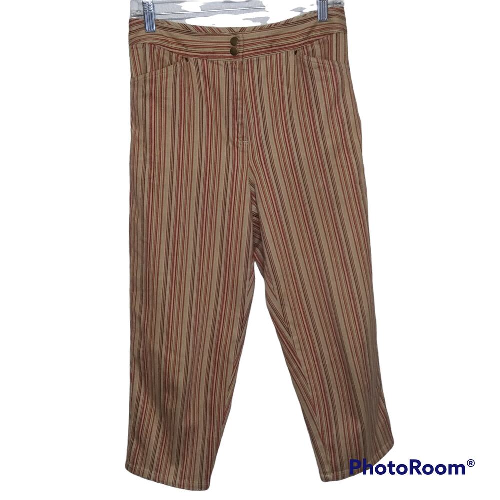 Talbots High Rise Striped Capri Pants | Women’s 6P | Stretchy Cropped